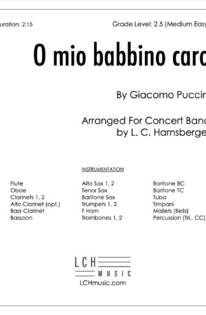O mio babbino caro for Concert Band (Gr 2.5) Puccini arr. L. C. Harnsberger