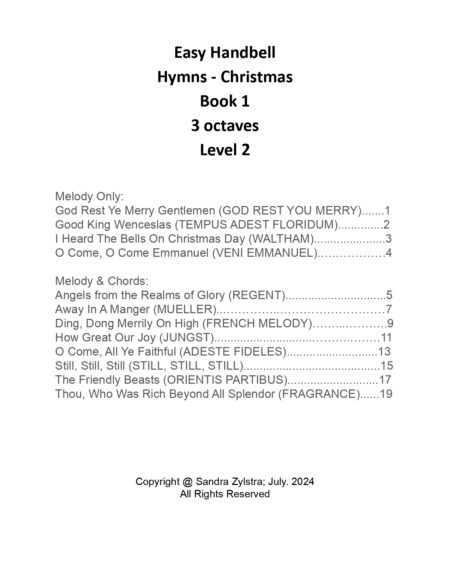 Easy Handbell Hymns Christmas Book 1 3 octave handbells cover page 00031