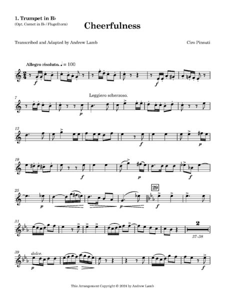 High Brass Cheerfulness 1. Trumpet in Bb Opt. Cornet in Bb Flugelhorn Page 1