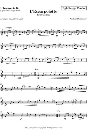 Adolphe Danhauser | L’Escarpolette | for Brass Trio [High Register]