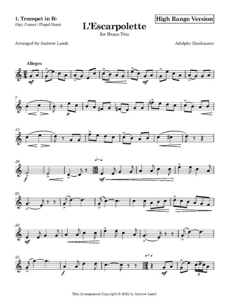 1. Trumpet in Bb Opt. Cornet Flugel Horn Page 1