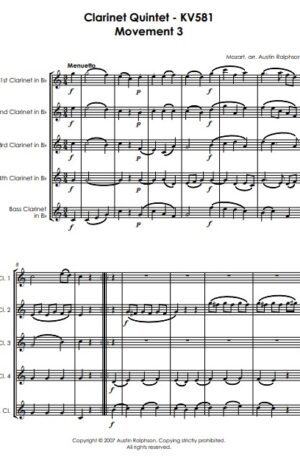 Mozart Clarinet Quintet KV581 (3rd movement) – clarinet quintet