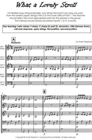 What a Lovely Stroll – Easy string ensemble (Mixed Abilities) for flexible instrumentation