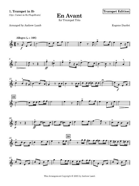 En Avant Trumpet 1. Trumpet in Bb Opt. Cornet in Bb Flugelhorn Page 2