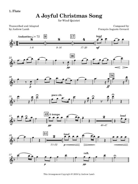 A Joyful Christmas Song 1. Flute Page 1