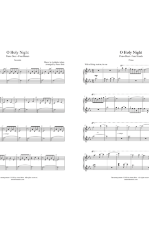 O Holy Night – intermediate piano duet