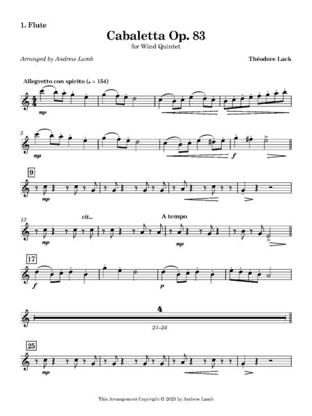 WW Quintet Cabaletta 1. Flute Page 1