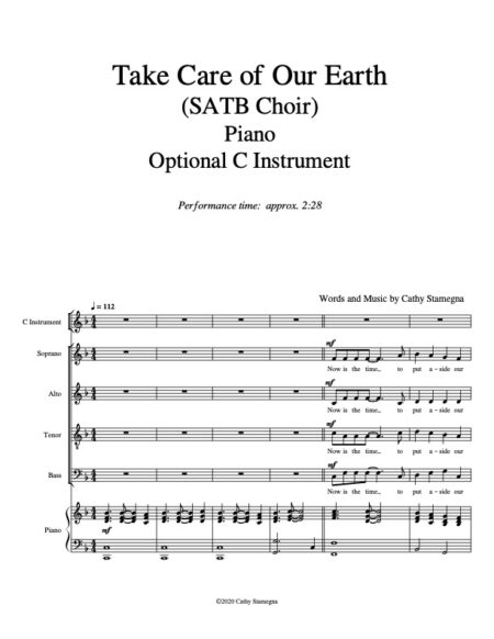 SATB Take Care of Our Earth p. 1 JPEG