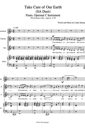 Take Care of Our Earth (Piano, Optional C Instrument) for Vocal Solo, SA, TB, ST Duet