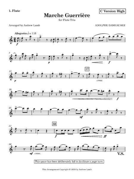 Flute Military March C High 1. Flute Page 1