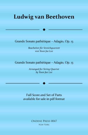 Grande Sonate pathétique – Adagio for String Quartet, Op. 13 – Set of Parts