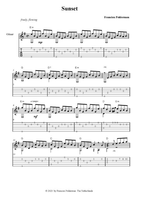 Finale PrintMusic NL2008 SUNSET GUITAR 2023 PDF Page 1