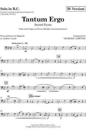 Tantum Ergo (Lamothe, arr. for Solo Brass)