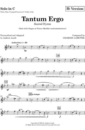 Tantum Ergo (Lamothe, arr. for Solo Brass)