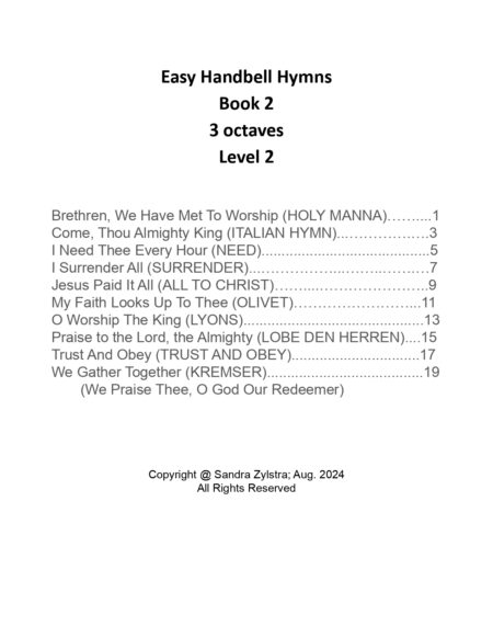 Easy Handbell Hymns Book 2 3 octave handbells cover page 00031