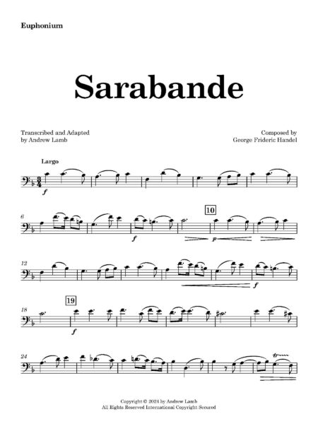 Sarabande in F Major Euphonium Page 1