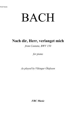 Nach Dir, Herr, verlanget mich from Cantata, BWV 150) as played by Víkingur Ólafsson