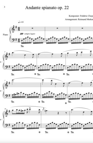 Frederik Chopin – simplified arranged for intermediate beginners – Vol. 1