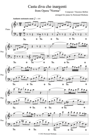 Casta Diva – Piano arrangement