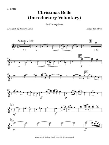 Flute Elvey GJ Christmas Bells 1. Flute Page 1