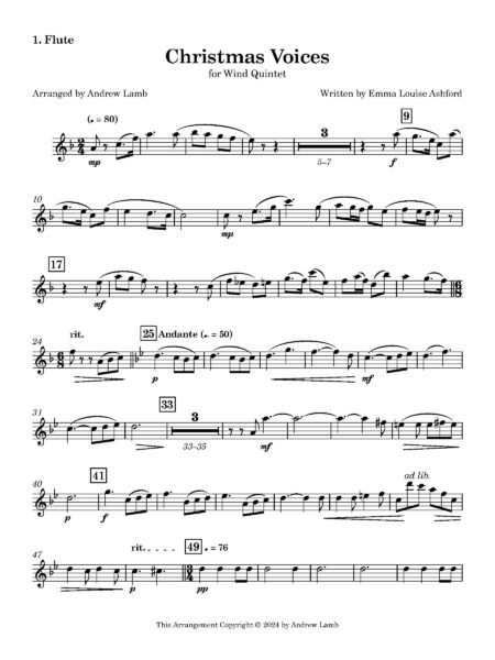 WQ Christmas Voices 1. Flute Page 1