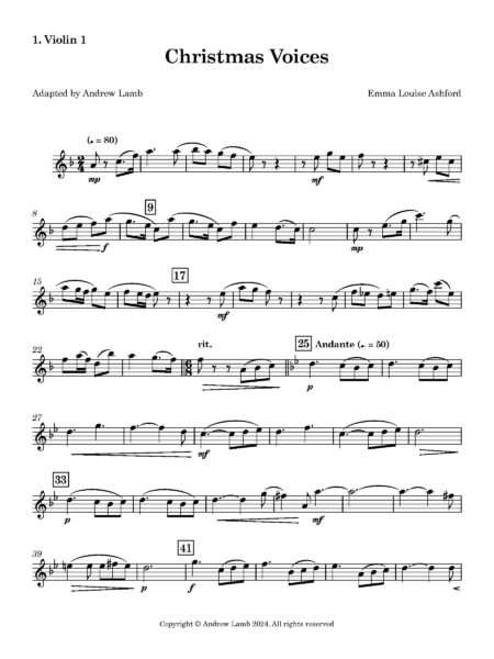 Christmas Voices 1. Violin 1 Page 1