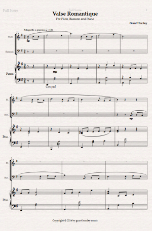 Valse Romantique. Original for Flute Bassoon and Piano.