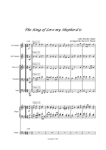 The King of Love my Shepherd is Brass Quintet Score and parts page 002