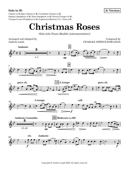 SP1 RAWLINGS Christmas Roses Ab Solo Bb Solo in Bb Page 1