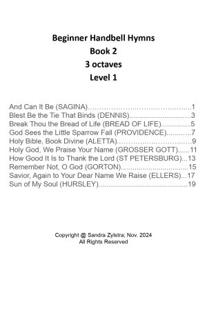 Beginner Handbell Hymns -Book 2 (3 octave handbells)