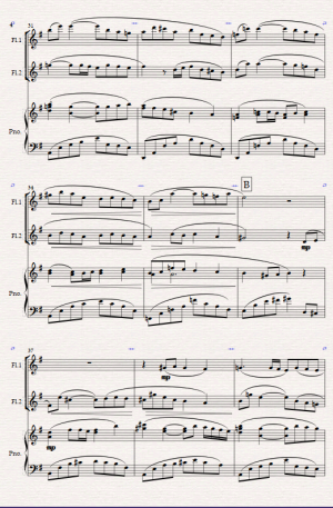 Violette. (A Love Theme) Original for Flute Duet and Piano.