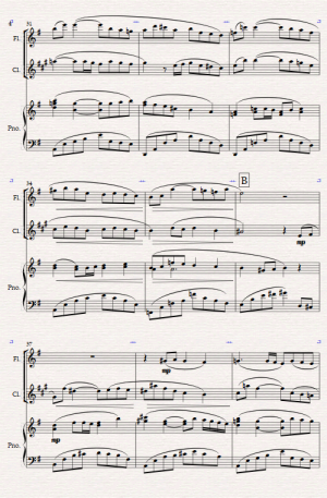 Violette. (A Love Theme). Original for Flute, Clarinet and Piano.