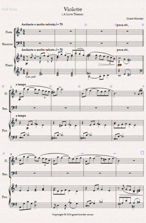 Violette. (A Love Theme). Original for Flute, Bassoon and Piano.