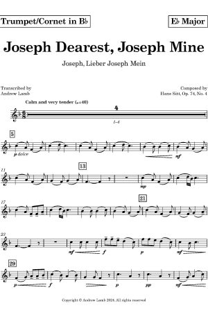 Hans Sitt | Joseph Dearest, Joseph Mine | for Solo Brass Instrument with Piano