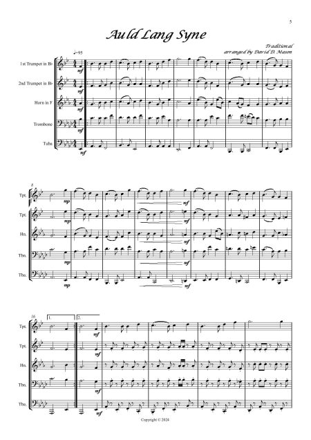 Three Songs for Hogmanay Brass Quintet Score and parts page 005