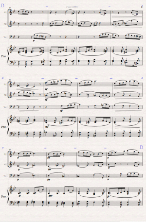 The Nightingale for Mixed Quartet.(2 Flutes, Cello and Piano).