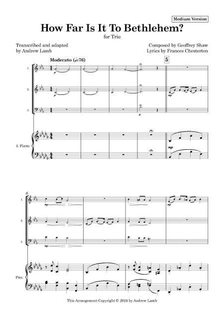 How Far Is It To Bethlehem Medium Version Full Score Page 1