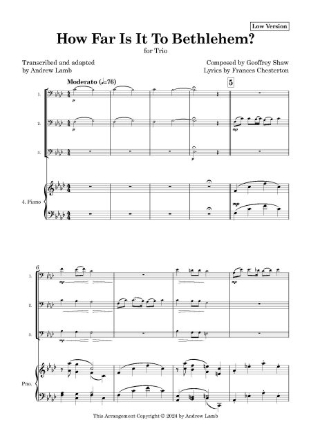 How Far Is It To Bethlehem Low Version Full Score Page 1