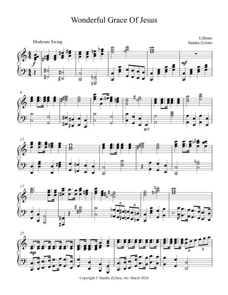 Wonderful Grace of Jesus late intermediate piano solo cover page 00021