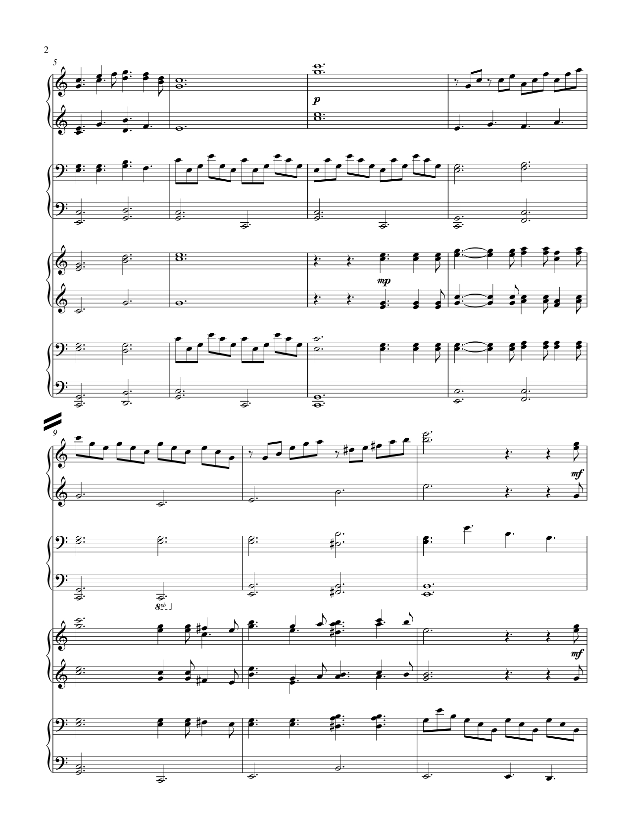 O Holy Night -2 piano, 8 hand duet - Image 3