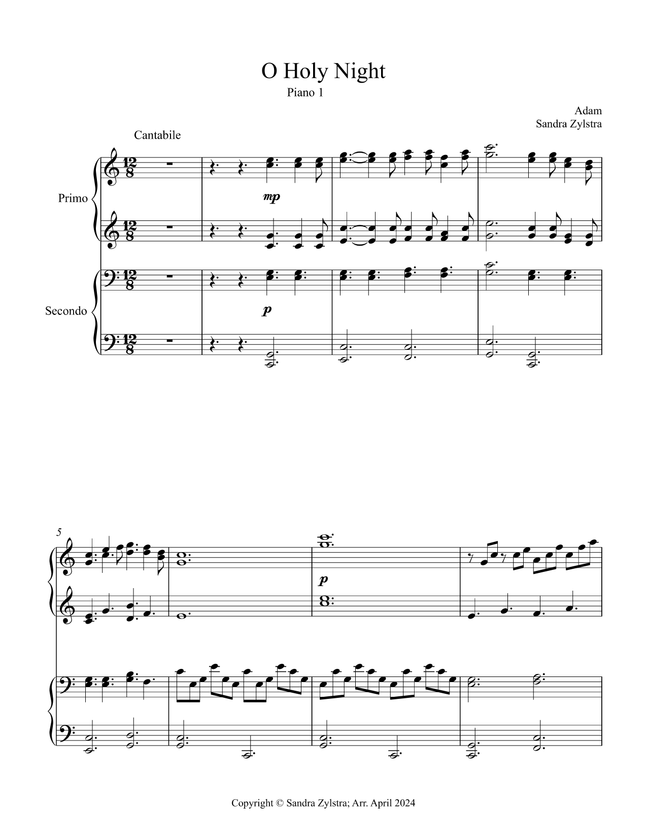 O Holy Night -2 piano, 8 hand duet - Image 4