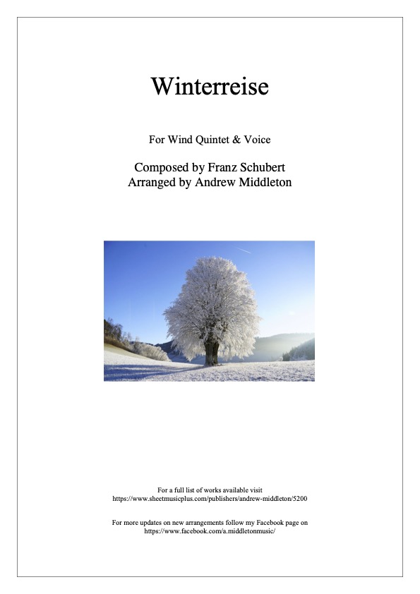 Winterreise for WW5 and voice complete score and parts 1