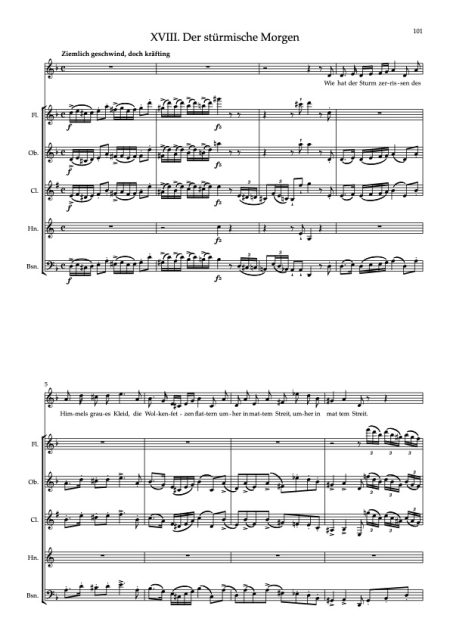 Winterreise for WW5 and voice complete score and parts 3