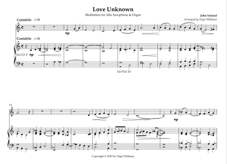 Love Unknown, for alto sax & organ