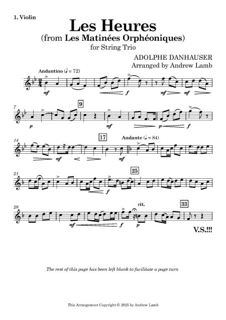 Adolphe Danhauser | Les Heures for String Trios (Violin, Viola, Cello) - Image 2