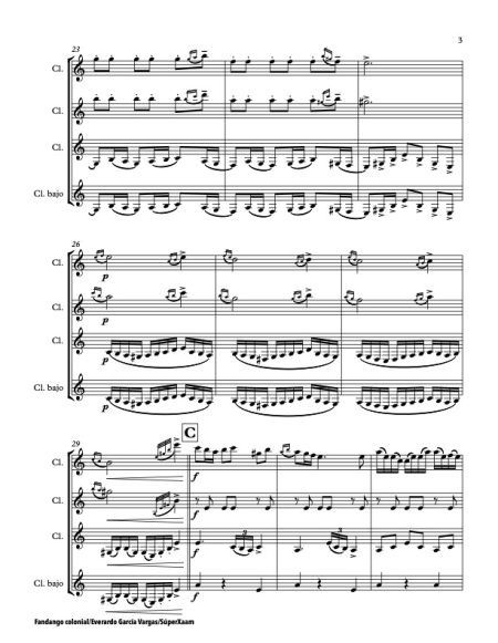 FANDANGO COLONIAL Clarinet Quartet - Arrangement by Everardo García - Image 4