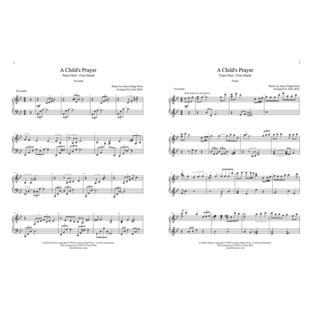 A Child's Prayer - Intermediate Piano Duet - Image 2