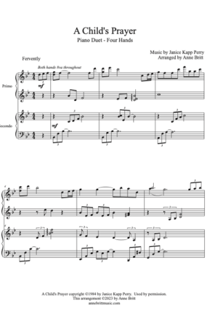 A Child’s Prayer – Intermediate Piano Duet