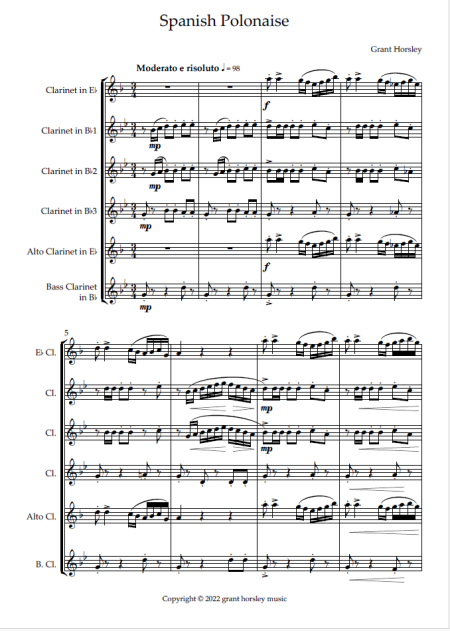 "Spanish Polonaise" for Clarinet Choir - Image 2