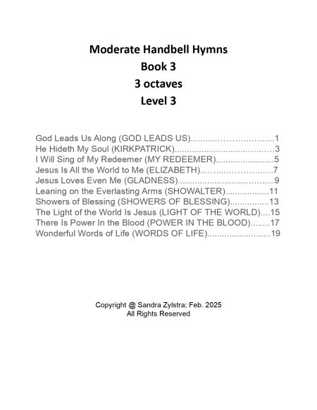 Moderate Handbell Hymns -Book 3 (3 octave handbells) - Image 2